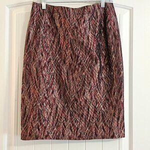 Women's Doncaster Pencil Skirt Lined Wine/Black/Rose Size 6